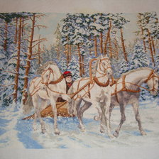 Работа «зима лошади скачет»