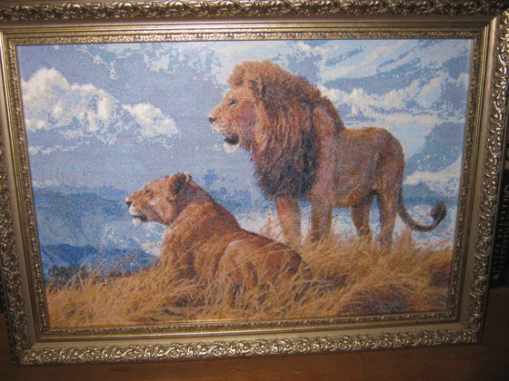 Работа «Львы в прериях»