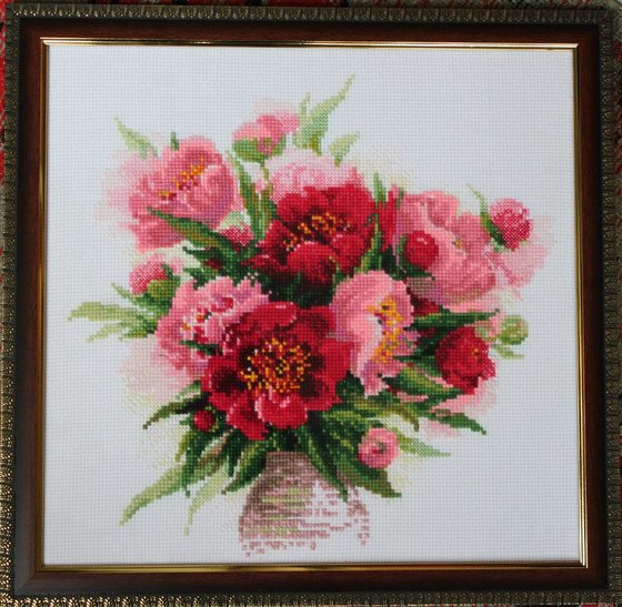 Работа «Пионы в вазе»