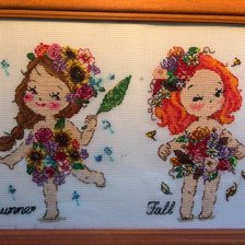 Работа «Девочки-красавицы (Лето и Осень)»