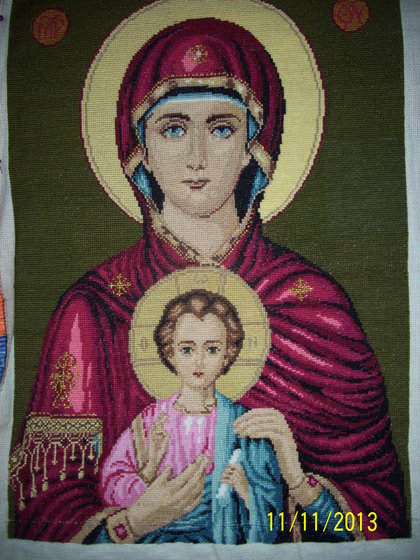 Работа «икона Пр.богородица"Услышательница"»