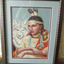 Работа «Девушка с волком»