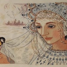 Работа «Снегурочка с синичками (вариант 2)»