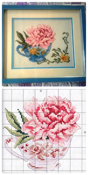 Работа «пион в чашке»