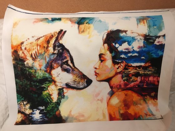 Работа «Девушка и волк»