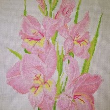 Работа «Букет в розовых тонах. Гладиолусы»