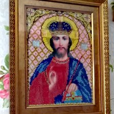 Работа «Икона вышитая бисером»