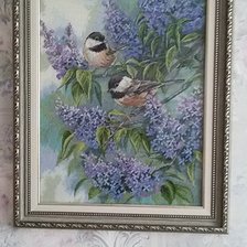 Работа «Синицы и сирень»