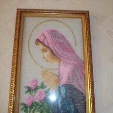 Работа «Дева Мария молящаяся,2008 г.Бисер.»