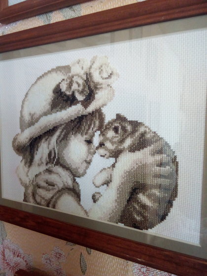 Работа «Девочка с котенком»