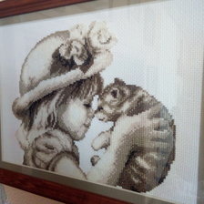 Работа «Девочка с котенком»