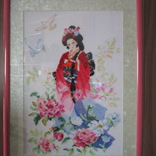 Работа «китаянка в цветах.»