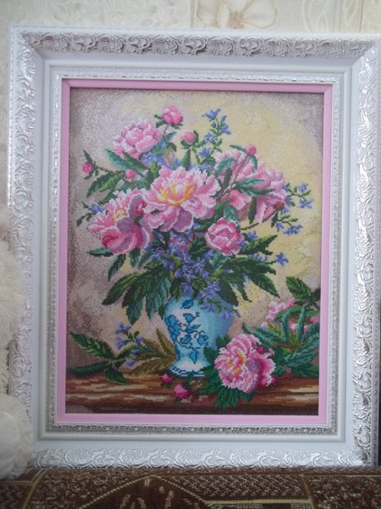 Работа «Пионы и колокольчики.По к-не А.Уильямса.»