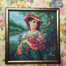 Работа «девушка с цветами»