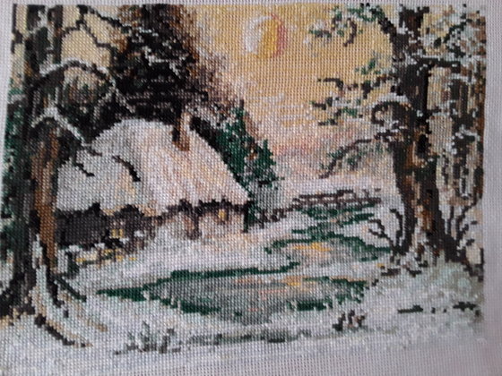 Работа «Зимовий вечір на околиці»