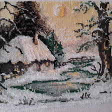 Работа «Зимовий вечір на околиці»