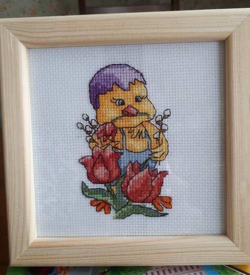 Работа «Еще один цыпленок, но уже оставшийся с внуком»