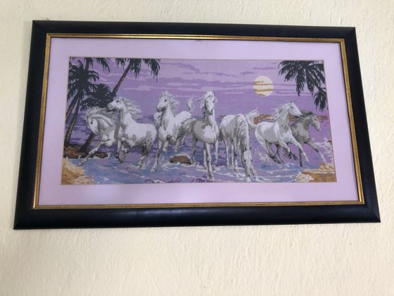 Работа «Кони на закате»