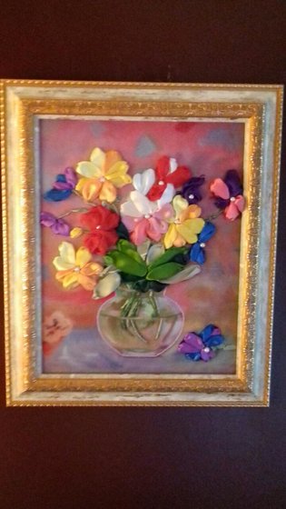 Работа «Цветы Лентами»