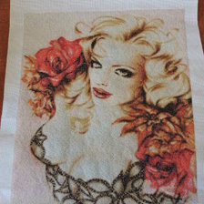 Работа «Девушка с цветами»