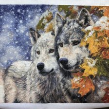 Работа «Зимние волки»