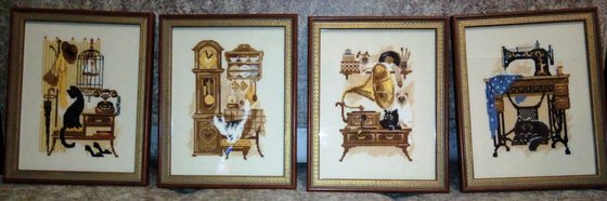 Работа «Старинные предметы и коты.»