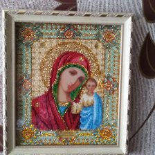 Работа «икона Казанская Божья Матерь, вышита бисером»