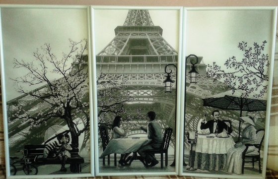 Работа «триптих "Париж город любви"»