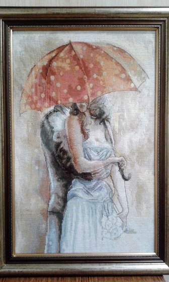 Работа «Влюбленные под зонтом»
