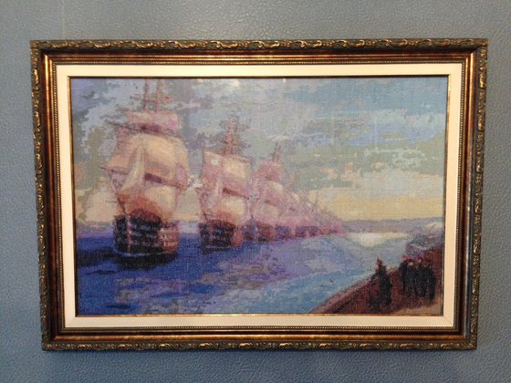 Работа «Смотр Черноморского флота в 1849г. И.Айвазовский»