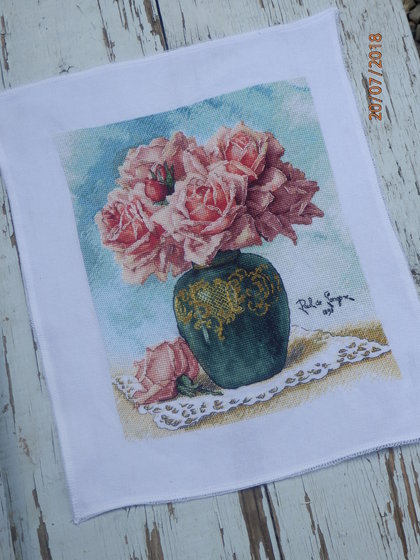 Работа «"Розы в вазе" по акварели Пауля де Лонгре.»