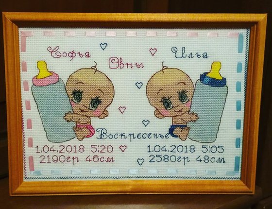 Работа «Двойняшки Софья и Илья (апрель 2018)»