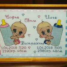 Работа «Двойняшки Софья и Илья (апрель 2018)»