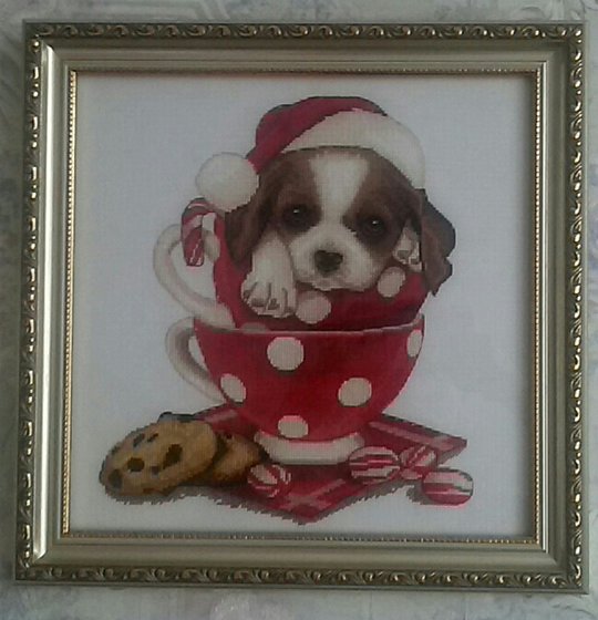 Работа «Новогодний сенбернар»