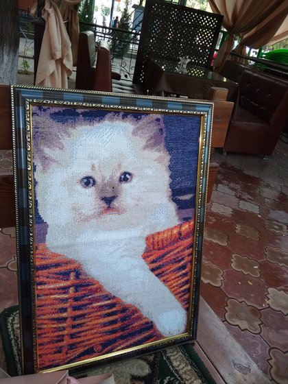 Работа «Котёнок в корзинке»