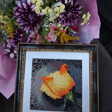 Работа «Роза ( алмазная вышивка)»