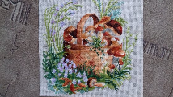 Работа «корзинка с грибами»