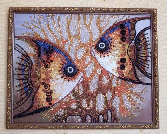 Работа «Две рыбы /бисер/»