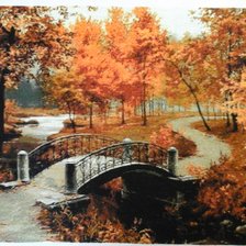 Работа «Осень с мостиком»