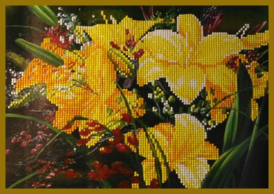Работа «Алмазная вышивка "Лилии" (частичная выкладка)»
