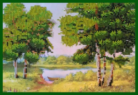 Работа «Алмазная вышивка "Летний пейзаж" (частичная выкладка)»