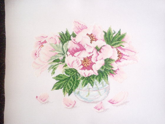 Работа «Розовые пионы»