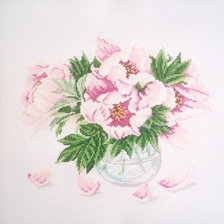 Работа «Розовые пионы»