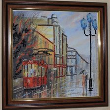 Работа «Дождливый вечер , схемы на холсте фирмы Абрис - Арт»