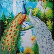Работа «Алмазная мозаика Павлины»