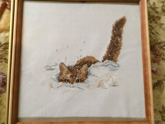 Работа «кот в снегу»