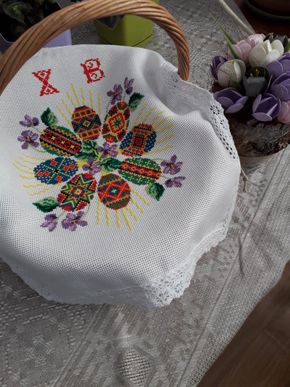 Работа «Салфетка на Пасхальную корзину»