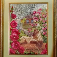 Работа «Кот и мальва»