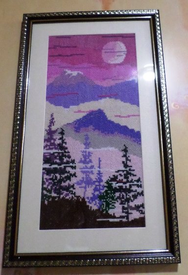 Работа «закат в горах»