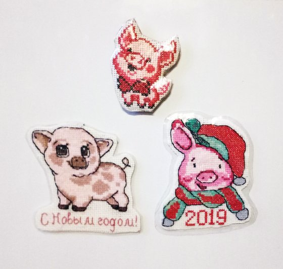 Работа «Магниты на холодильник "Свинки" (декабрь 2018)»